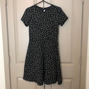 Black and Cream Fit and Flare dress